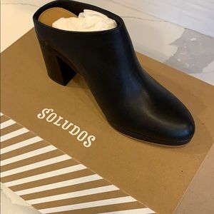 Soludos Black Heeled Mule